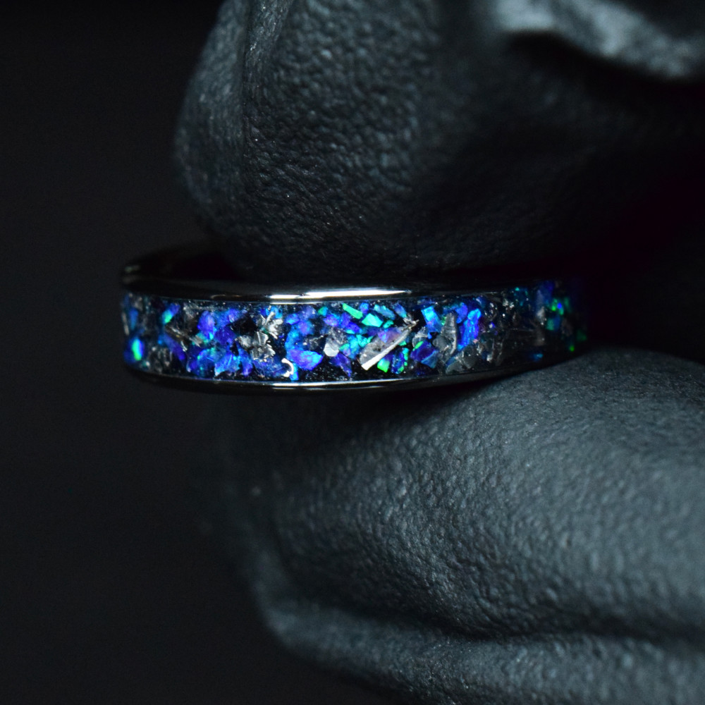 FEKETE KERÁMIA GYŰRŰ, GIBEON METEORIT, FEKETE TURMALIN ÉS OP