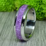 Nemesacél gyűrű, purpurit berakással, 6 mm