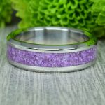 Nemesacél gyűrű, purpurit berakással, 6 mm