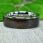 Nemesacél gyűrű, blackwood fa berakással