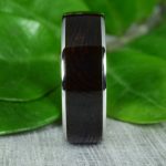 Nemesacél gyűrű, blackwood fa berakással