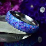 Titanium Core Ring with Sky Blue Opal & Purple Opal Mix - Side by Side Ring