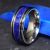 Titanium Wedding Ring with Lapis Lazuli - Blue Sunstone and Carbon fiber