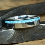 Wolfram-karbid gyűrű, valódi türkiz berakással