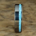 Wolfram-karbid gyűrű, valódi türkiz berakással