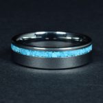 Wolfram-karbid gyűrű, valódi türkiz berakással