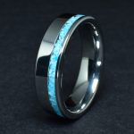 Wolfram-karbid gyűrű, valódi türkiz berakással