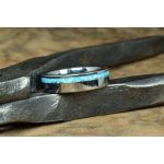 Wolfram-karbid gyűrű, valódi türkiz berakással