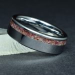 Wolfram-karbid gyűrű, gránát kő berakással