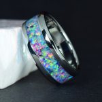 WOLFRAM-KARBID GYŰRŰ, "UNIKORNIS" KEVERÉSŰ OPÁLLAL